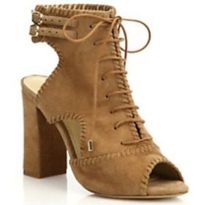 Alexandre Birman Abbe Lace Up Peep Toe Bootie